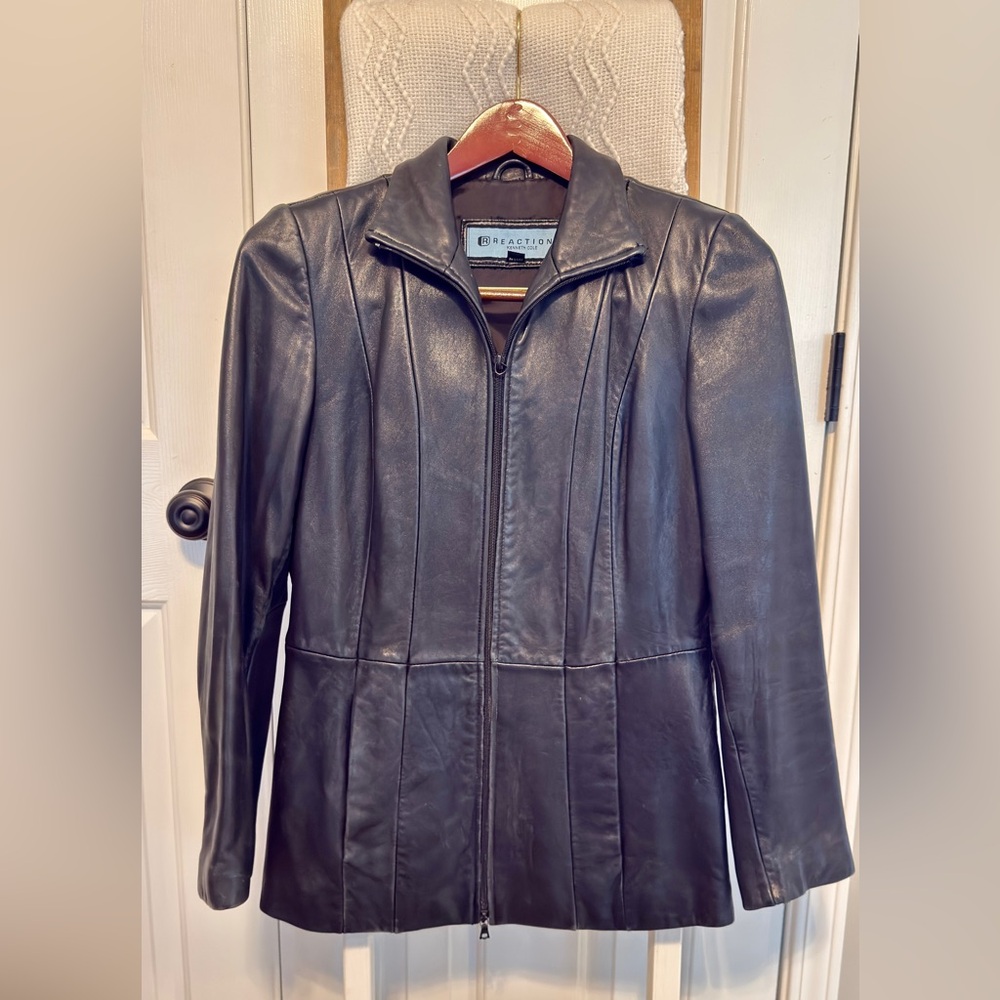 Reaction Kenneth Cole Women's Black Leather Jacket